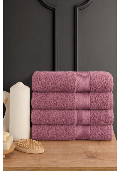Blanc 4'lü 50x90cm El Yüz & Saç Havlusu Seti Havlu El Havlusu Banyo Havlusu I Çeyiz Havlusu - Mürdüm