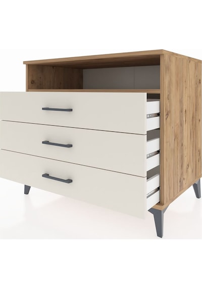 Kronos Şifonyer Tek Raflı 3 Çekmeceli 88x59x80 Çam-aytaşı Çam
