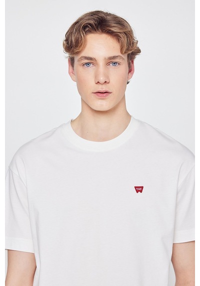 Wrangler Logolu Pamuklu Relaxed Fit Bisiklet Yaka T Shirt Erkek T Shirt W7nm203877 102 Beyaz