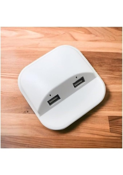 Çalışma Masası İçin Masa Üstü Usb Şarj Cihazı, Beyaz, İkili Usb Çıkışı