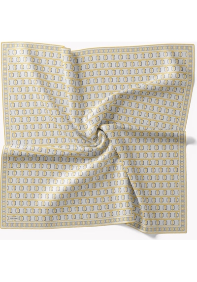 Silk Home Twill İpek Eşarp Zincir Açık Gri Çok Renkli