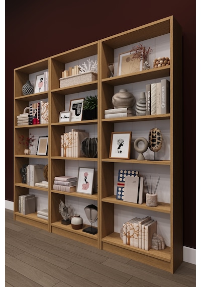 Lüks 15 Raflı Ev Ofis Kitaplık %100 Mdf Modern Dekoratif Kütüphane Kitaplık K004 Karına