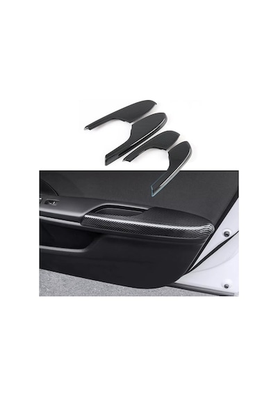 Honda Civic Fc5 Fk7 Type-r İçin 2016-2021 Karbon Fiber Kapı Kol Dayama Koruyucu Kapak Trim