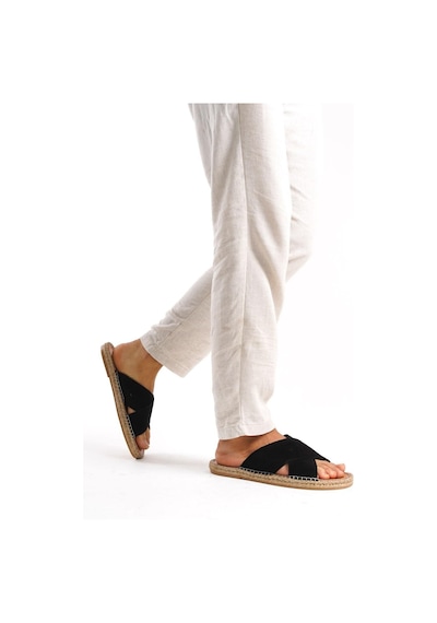 Mubiano Hakiki Deri Summer Erkek Süet Çapraz Bantlı Jüt Taban Siyah Espadril Terlik -mssr5959-s Siyah Mubiano Hakiki Deri Summer Erkek Süet Çapraz Bantlı Jüt Taban Siyah Espadril Terlik -mssr5959-s Siyah