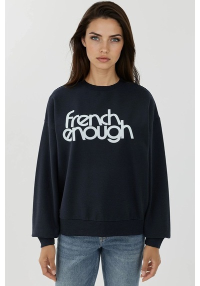 Hiccup Baskılı Yuvarlak Yaka Uzun Kollu Sweatshirt Lacivert