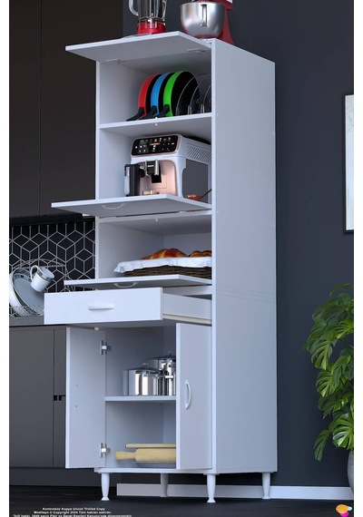 Sedef 60x195x48 Cm Fırın Ve Mikrodalga Dolabı Kapaklı Beyaz Organizer Çok Amaçlı Mutfak Kiler Dolabı Sedef 60x195x48 Cm Fırın Ve Mikrodalga Dolabı Kapaklı Beyaz Organizer Çok Amaçlı Mutfak Kiler Dolabı