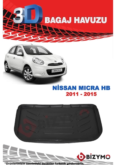 Nissan Micra Hb 2011-2015 3D Bagaj Havuzu Bizymo Nissan Micra Hb 2011-2015 3D Bagaj Havuzu Bizymo