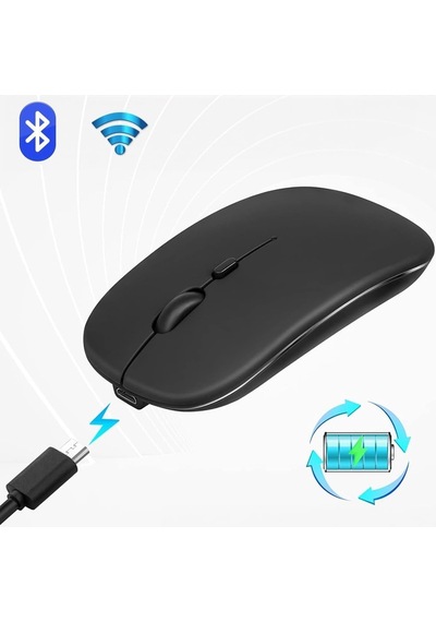 Bluetooth Şarjlı 2.4ghz Kablosuz Mouse Sessiz Tıklama