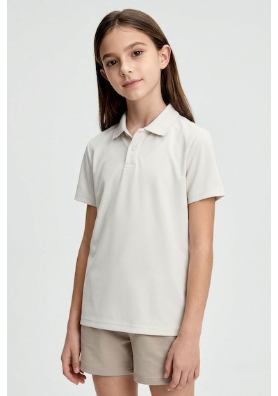 Standart Fit Basic Polo Yaka 3lü Paket Siyah-haki-ekru Unisex Çocuk T-shirt - 11330 Siyah - Beyaz