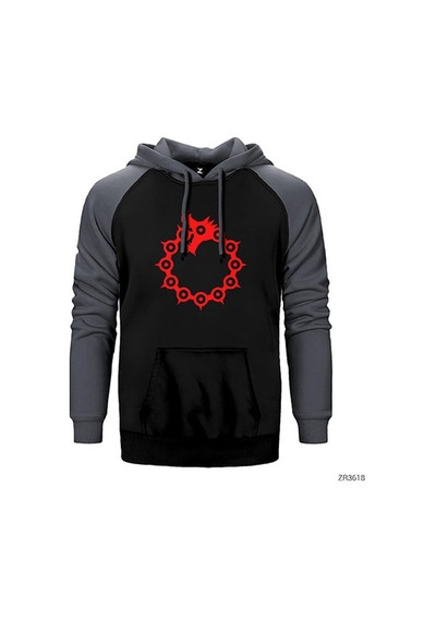 Seven Deadly Sins Dragon Sin Kırmızı Renk Reglan Kol Sweatshirt / Hoodie