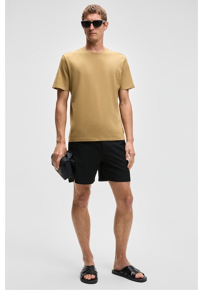 Grimelange Mocassın Erkek %100 Pamuk Relaxed Fit Yuvarlak Yaka Kısa Kollu Açık Haki T-shirt