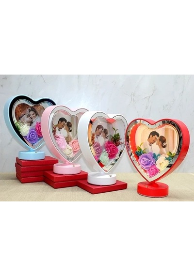 Kişiye Özel Fotoğraf Alanlı Ledli Çerçeve 25x22 Cm Dekoratif Işıklı Stand