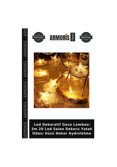 Led Dekoratif Gece Lambası 3m 20 Led Salon Dekoru Yatak Odası Süsü Dekor Aydınlatma Günışığı