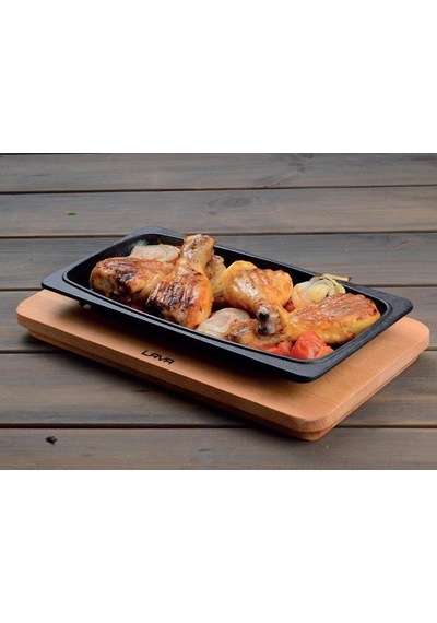 Lava Servis Tabağı 30*15 CM Ahşap Altlı