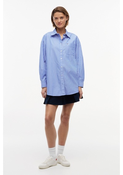 Tommy Hilfiger Tjw Kadın Oversize Essential Asil Mavi/çizgili Gömlek Ext-16428
