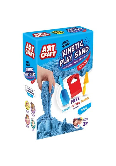 Art Sand Aksesuarlı Mavi Oyun Kumu 1000 Gr. - Kinetik Kum Seti - Natural Kum - Doğal Kum Renkli