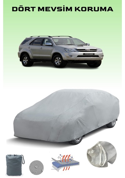 Gri Toyota Fortuner 1 Araba Brandası, Oto Örtüsü, Araba Çadırı Gri