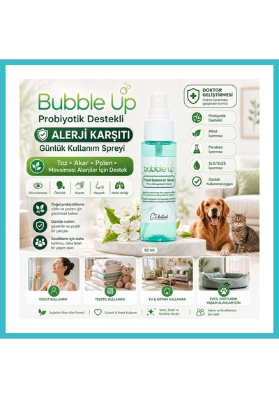 Bezos Bubble Up Probiyotik Destekli Alerji Karşıtı Tekstil Spreyi 50 Ml Dfnbez Diğer