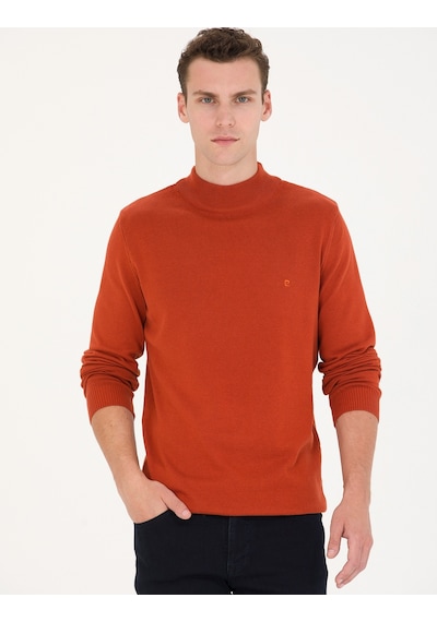 Pierre Cardin Erkek Kiremit Triko Kazak 50276161-vr031 Kiremit