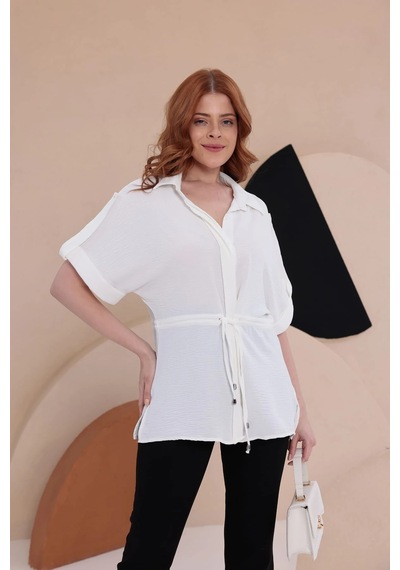 Bbbutikbasic Yarasa Apoletli Spz Model Gömlek Hkn34 Beyaz