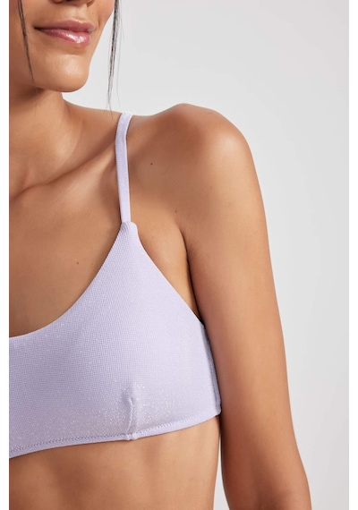 Defacto Fall in Love Regular Fit Simli Kumaş Bikini Üstü B0382AX23HSPR33 Mor