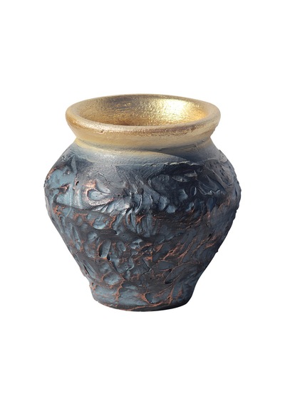 Dekoratif Taraklı Seramik Küp Saksı 20X14 Cm