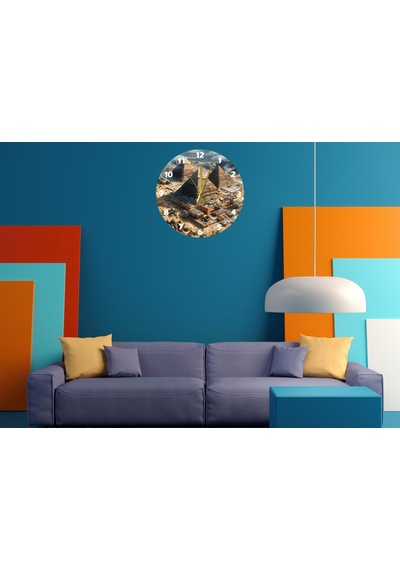 Ti-play Tarihi Mısır 30x30cm Akrilik Dekoratif Modern Duvar Saati ÇOk Renkli