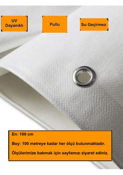 1x24 Metre Beyaz Balkon Örtüsü Branda. Balkon Çadır Bezi. Seperatörü. Uv Katkılı