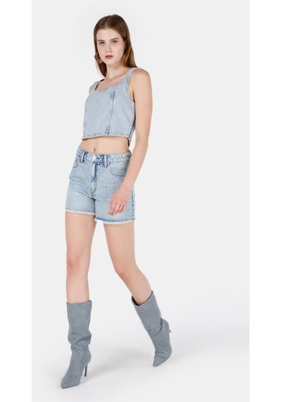Colin's Colins Dar Kesim Bisiklet Yaka Mavi Kadın Büstiyer Cl1069854 Q1.v1 Dn01220 Denim