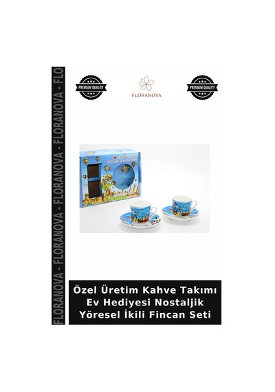 Özel Üretim Kahve Takımı Ev Hediyesi Nostaljik Yöresel İkili Fincan Seti Diğer