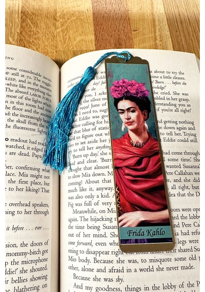 Kitap Kılıfı Ve Metal Kitap Ayracı Seti Frida Kahlo Kelebekler