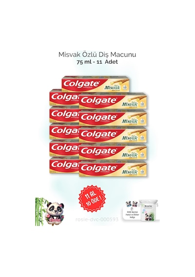 Colgate Misvak Özlü Diş Macunu 11 x 75 ML + Rosie