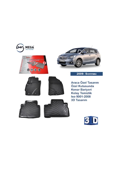 Toyota Uyumlu Verso 2009- Sonrası Rizline 3D Havuzlu Paspas