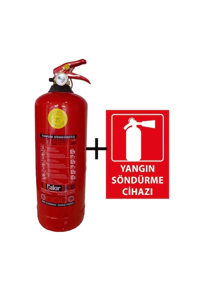 2kg Yangın Tüpü Ve Yangın Tüpü Levhası 2li Set