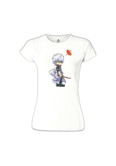 Gintama Gintoki Beyaz Kadın Tshirt 001