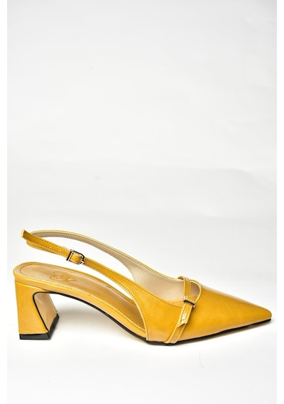 Fox Shoes U654078709 Hardal Kalın Topuklu Kadın Ayakkabı Hardal