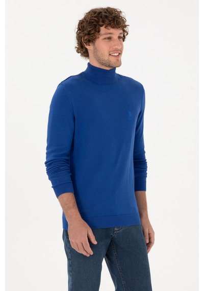 U.S. Polo Assn. Erkek Slim Fit Yarım Balıkçı Yaka Saks Kazak 50288887-VR045