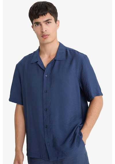 Defacto Relax Fit Polo Yaka Aerobin Kısa Kollu Gömlek E1736ax25smnv135 Lacivert