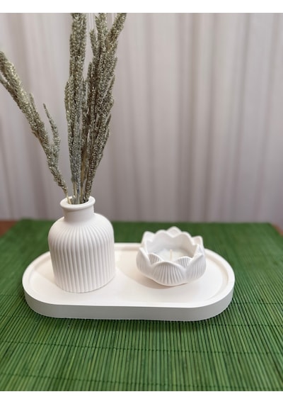 Bernami Mum Pinterest Dekoratif Pampas Iskandinav Mini Kuru Çiçek Vazosu Ve Lotus Tealight Mumluk Set Diğer