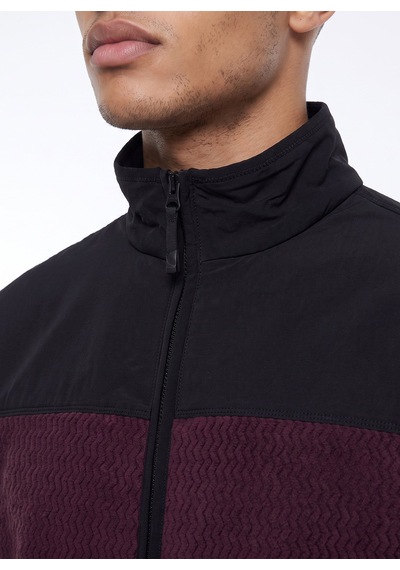 Discovery Expedition D6wm-swt3746 Mor Dik Yaka Jakarlı Erkek Polar Sweatshırt Mürdüm