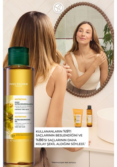 Yves Rocher Besleyici Kamelina Bakım Yağı - Kuru Çok Kuru Saçlar / Nutrition - Vegan -100ml
