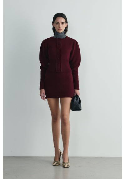 Suud Collection Bordo Lucy Triko Mini Etek