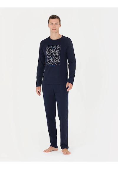 Pierre Cardin 6030 Uzun Kol Erkek Pijama Takımı V3 Lacivert