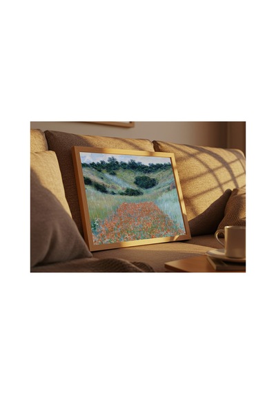Monet Giverny Yakınlarında Gelincik Tarlası Çerçevesiz Poster 30x42 Cm A3 Tablo Empresyonist