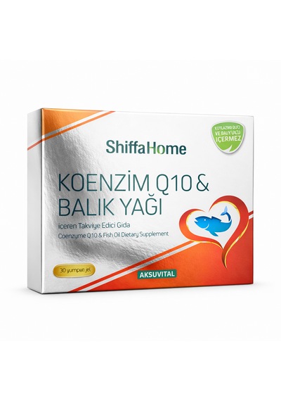 Shiffa Home Koenzim Q10 Ve Balık Yağı İçeren Takviye Edici Gıda 30 Yumuşak Jel Coenzyme Q10 Fish Oil Softgel Form