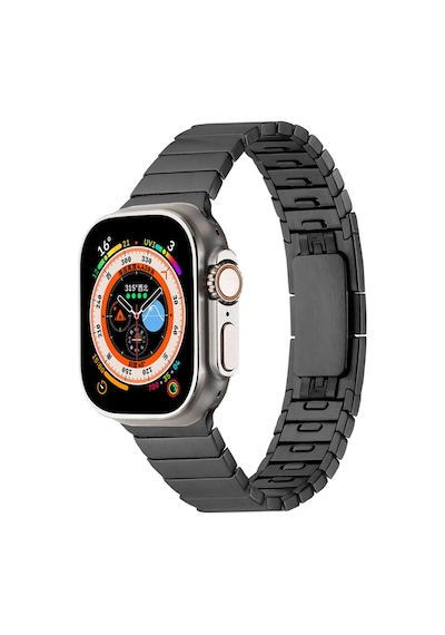 Watch Ultra 49mm Uyumlu Krd-82 Metal F10t Kordon-gold