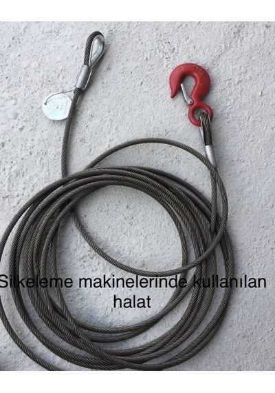 10Mt 8Mm Galveniz Çelik Halat Silkeleme Makinesinde Kullanılır.