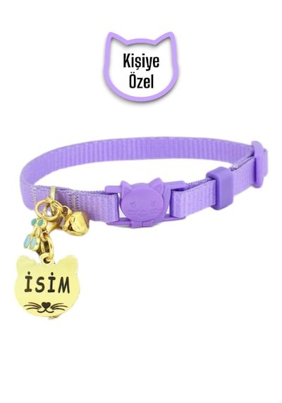 İsimli, Güvenlik Kilitli Kedi Tasması- , İsimlikli Tasma Llkkdz