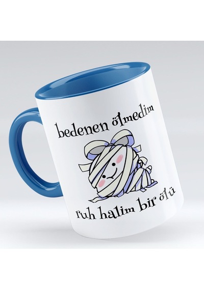Bk Gift Ruh Halim Bir Ölü Tasarımlı Mavi Kupa Bardak - Model 1