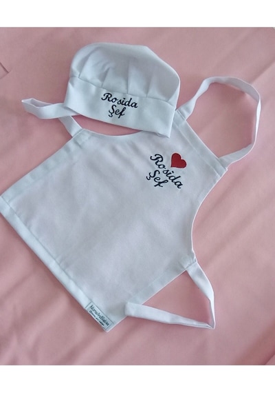 Moms And Babies Çocuk Mutfak Ve Etkinlik Önlüğü Su Tutmaz Kumaş Isme Özel 1 - 12 Yaş Beyaz